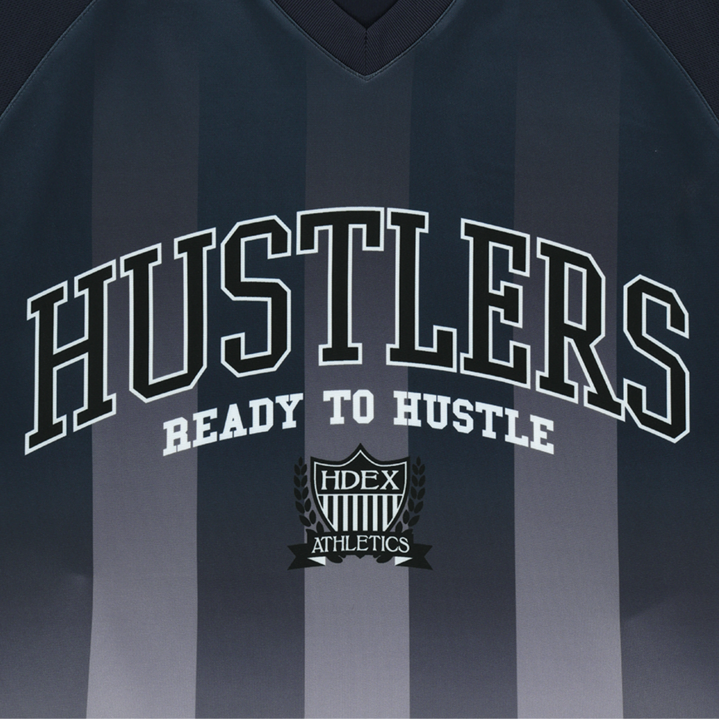 Stripe Jesrsey 漸層條紋運動長袖上衣 深藍色(男女同款)