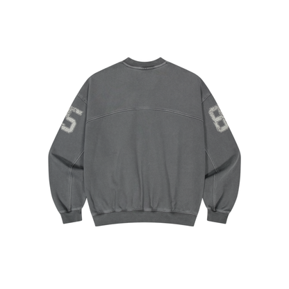 【早鳥優惠】Pigment Rugby 水洗復古風長袖上衣 鐵灰色