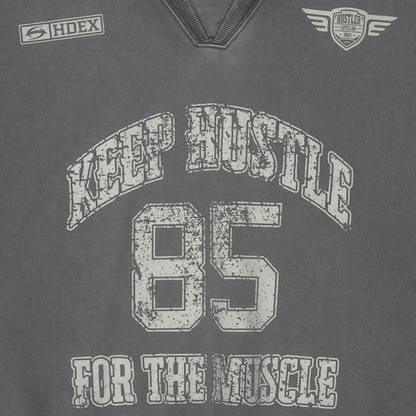 【早鳥優惠】Pigment Rugby 水洗復古風長袖上衣 鐵灰色