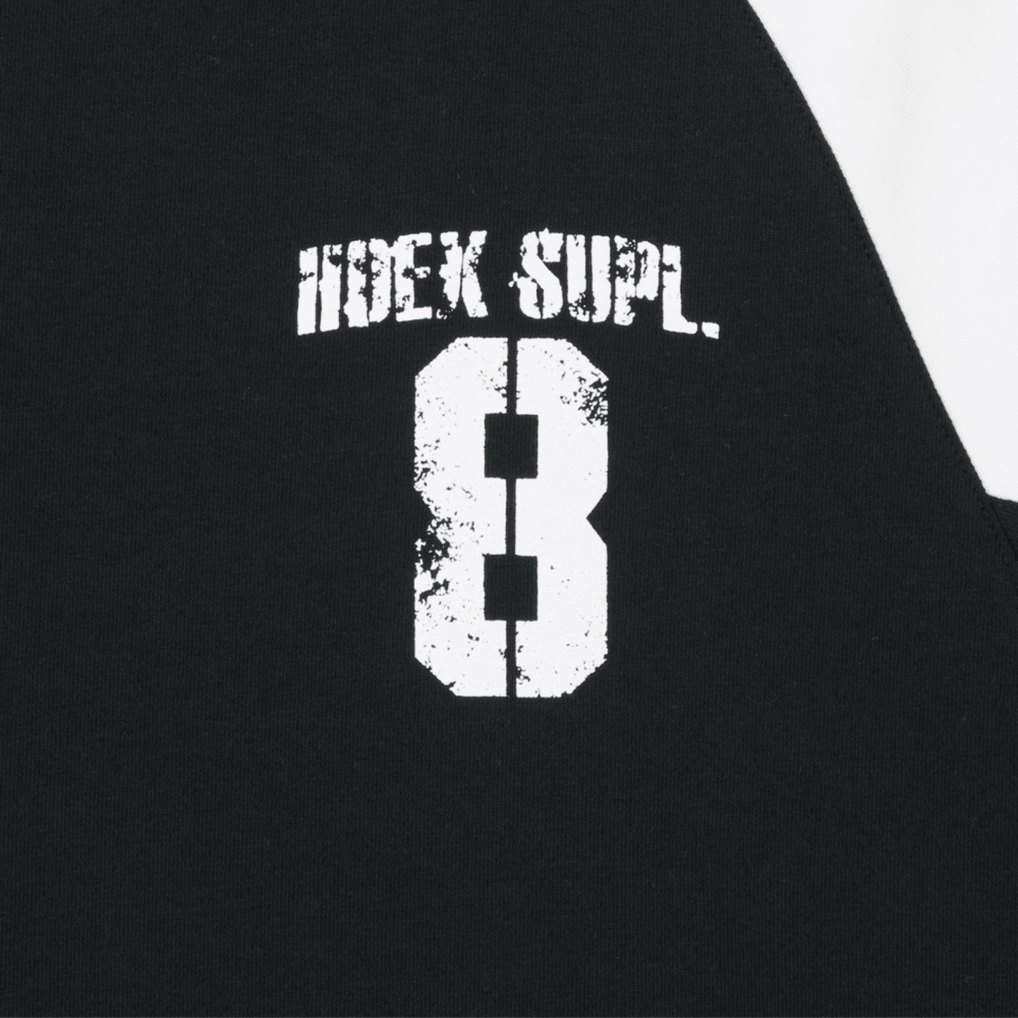 【新品早鳥優惠】Number 8 Raglan 滾邊撞色休閒純棉長袖上衣 黑色(男女同款)