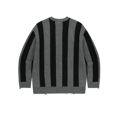 【早鳥優惠】Athletic Stripe 條紋撞色毛衣 黑色