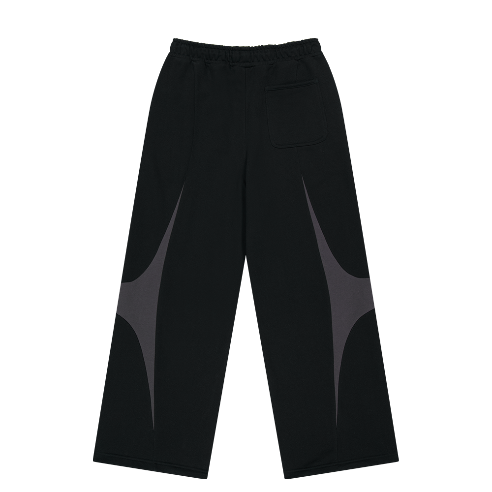 【早鳥優惠】Winged Logo Color Block 寬鬆運動長褲 黑色(男女同款)