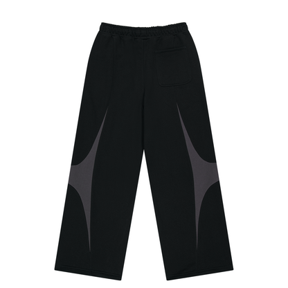 【早鳥優惠】Winged Logo Color Block 寬鬆運動長褲 黑色(男女同款)