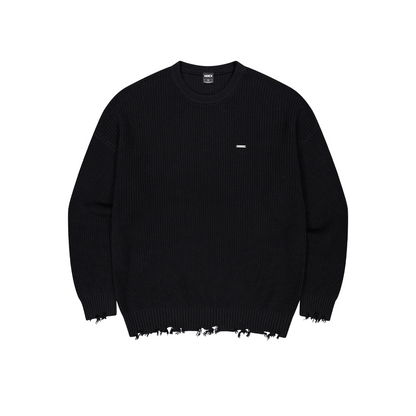 【早鳥優惠】Damage Pullover 街頭風純棉毛衣 黑色