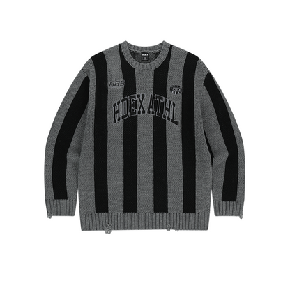 【早鳥優惠】Athletic Stripe 條紋撞色毛衣 黑色