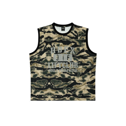 Lift Camo 透氣網眼運動背心 卡其迷彩