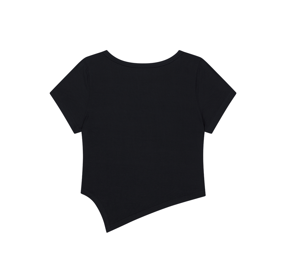【新品預購】Womens Brisen V-Cut 不對稱剪裁修身短袖 黑色