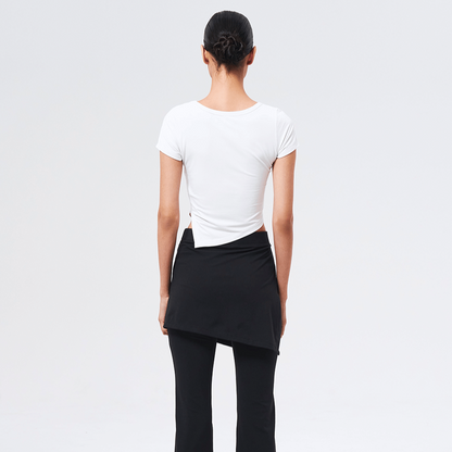 【新品預購】Womens Brisen V-Cut 不對稱剪裁修身短袖 白色