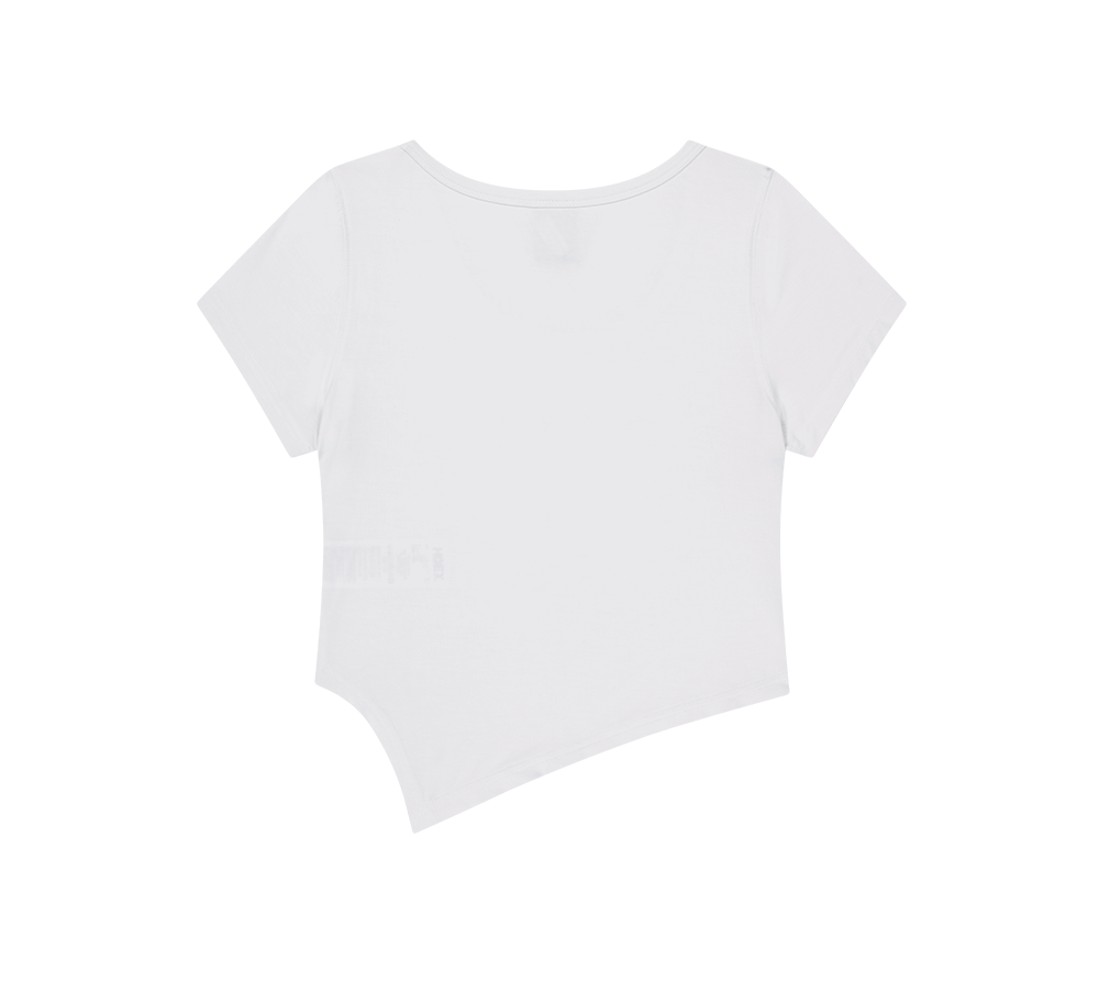 【新品預購】Womens Brisen V-Cut 不對稱剪裁修身短袖 白色