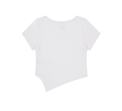 【新品預購】Womens Brisen V-Cut 不對稱剪裁修身短袖 白色