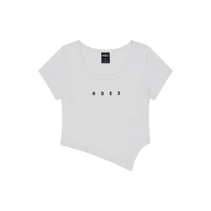 【新品預購】Womens Brisen V-Cut 不對稱剪裁修身短袖 白色