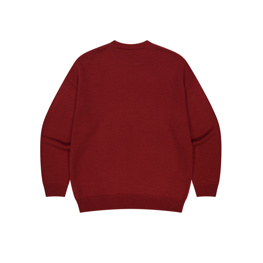 【早鳥優惠】Over Fit Ski  混羊毛針織毛衣 櫻桃紅(男女同款)