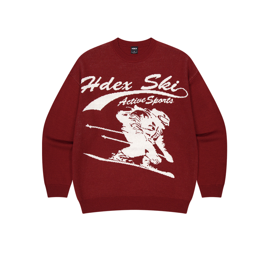 【早鳥優惠】Over Fit Ski  混羊毛針織毛衣 櫻桃紅(男女同款)