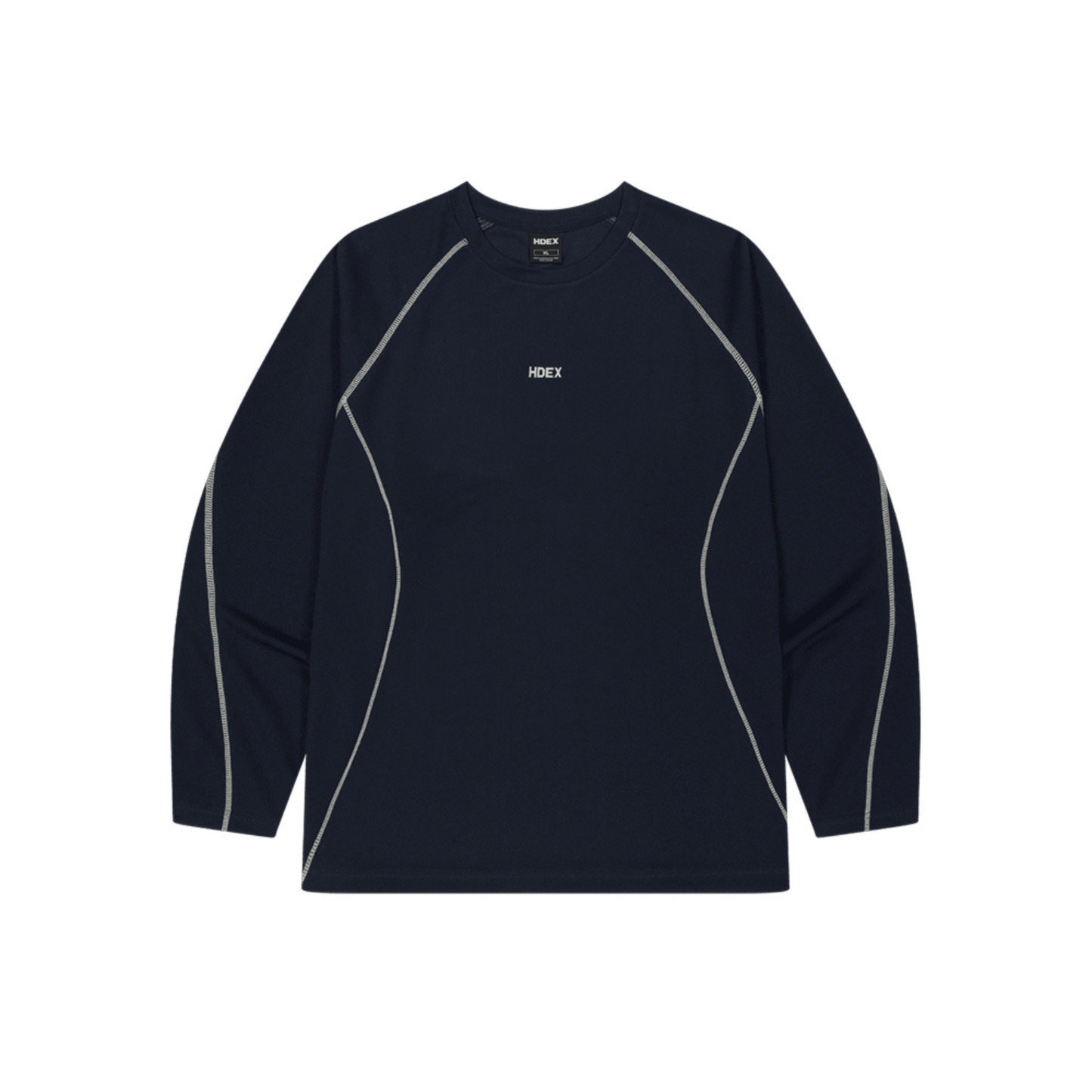 Active Mesh Stitch 滾邊透氣運動長袖上衣 海軍藍