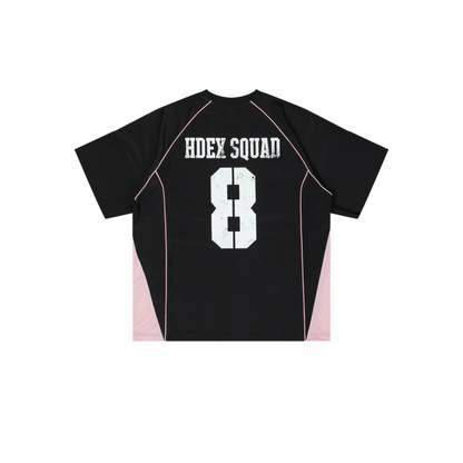 Squad Number 8 美式滾邊運動短袖上衣 W 黑色