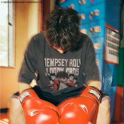 HDEX x 第一神拳 復古休閒短袖上衣 水洗深灰色