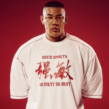Strong Dexter Gaint Fit 透氣運動短袖上衣 白色