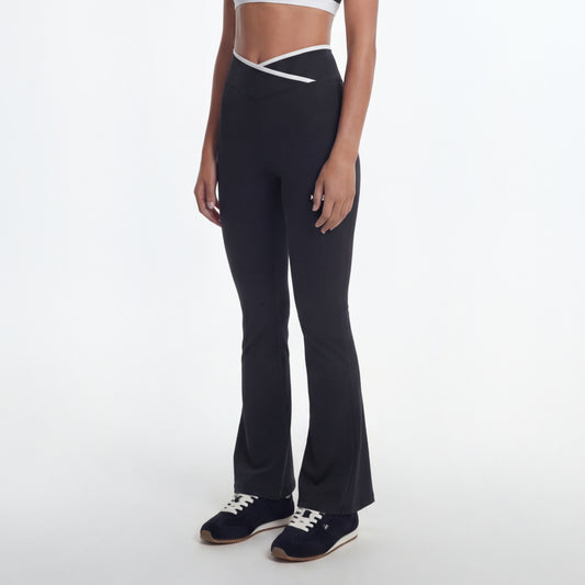 Support Cross 修身喇叭運動褲 黑色