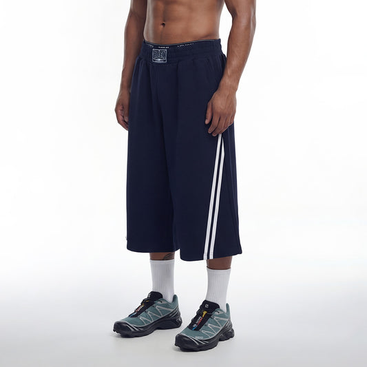 【新品早鳥優惠】Solid 百慕達運動短褲 深藍色(男女同款)