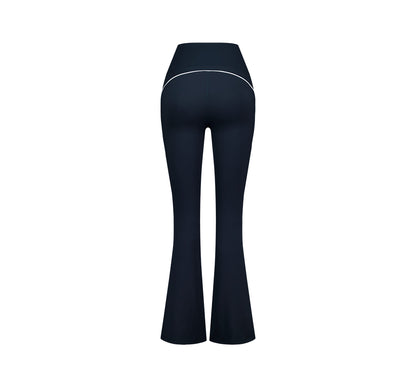 【新品預購】SUPPORT PIPING 喇叭修身運動褲 深藍色