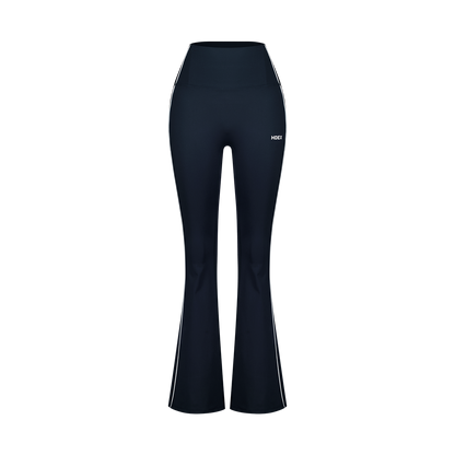 【新品預購】SUPPORT PIPING 喇叭修身運動褲 深藍色