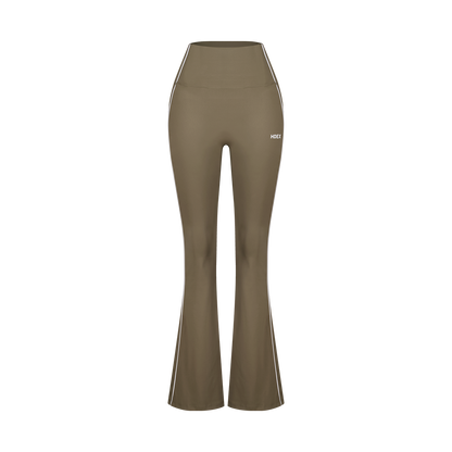 【新品預購】SUPPORT PIPING 喇叭修身運動褲 奶茶色