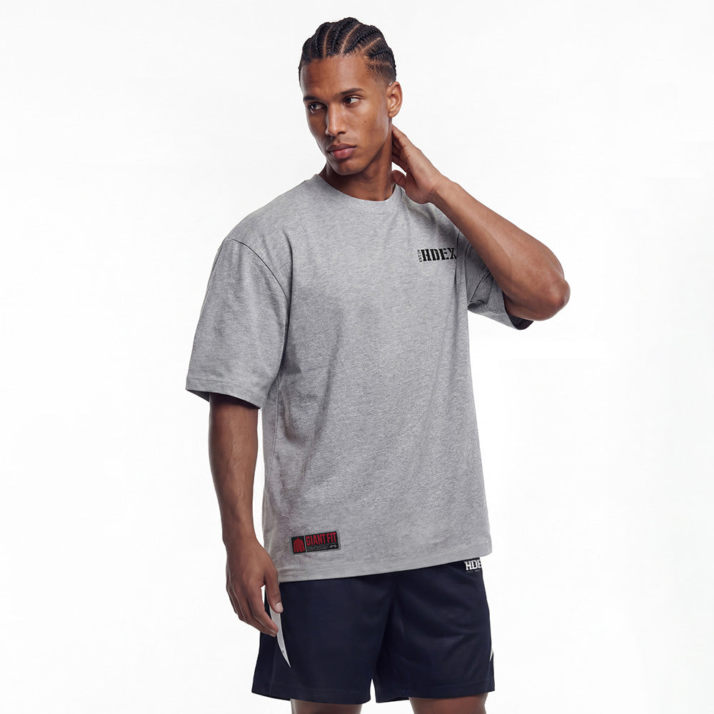 Core Small Logo Giant Fit 棉質短袖上衣 麻花灰
