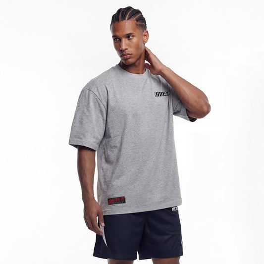 Core Small Logo Giant Fit 棉質短袖上衣 麻花灰