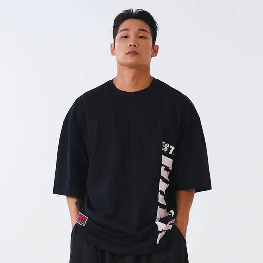 【新品預購】CORE BIG LOGO GIANT FIT 棉質短袖上衣 黑色