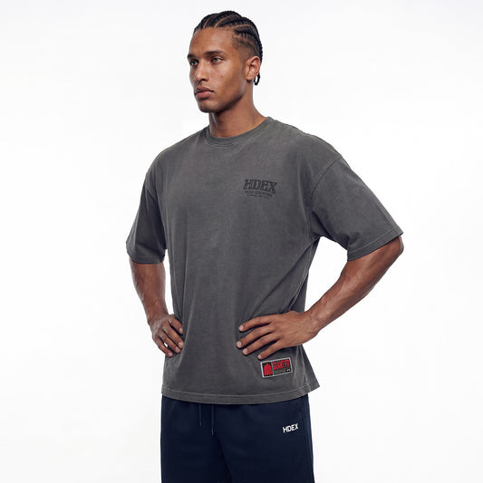 Core Back Logo Gint Fit 水洗復古風短袖上衣 鐵灰色