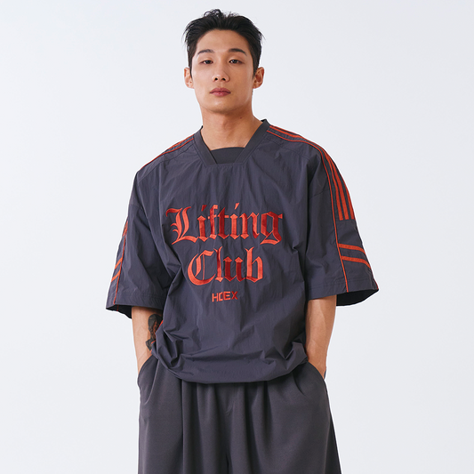 【新品預購】LIFTING JERSEY 五分袖尼龍運動上衣 炭灰色