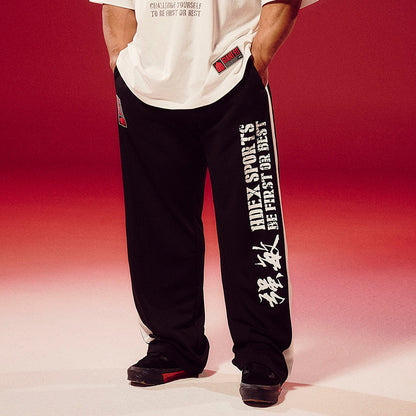 Strong Dexter Giant Fit 滾邊透氣運動長褲 黑色
