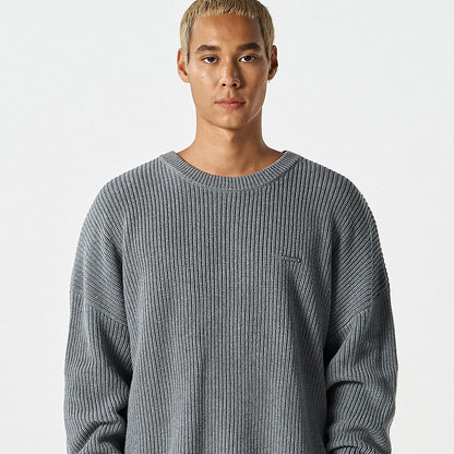 【早鳥優惠】Damage Pullover 街頭風純棉毛衣 灰色