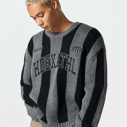 【早鳥優惠】Athletic Stripe 條紋撞色毛衣 黑色