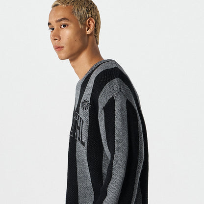 【早鳥優惠】Athletic Stripe 條紋撞色毛衣 黑色