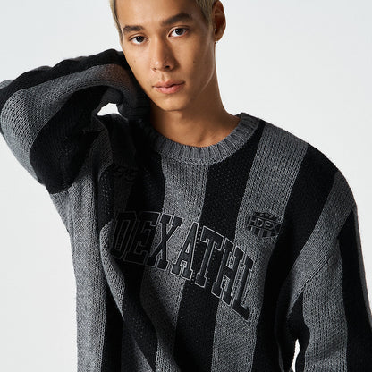 【早鳥優惠】Athletic Stripe 條紋撞色毛衣 黑色