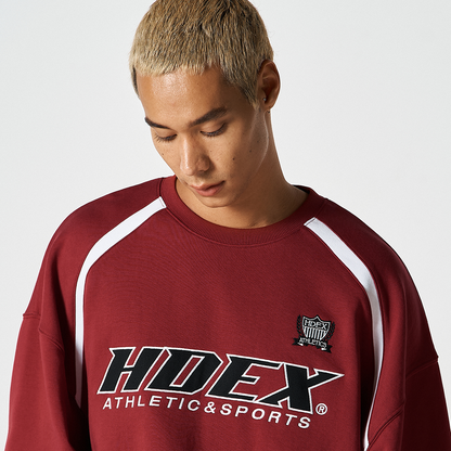 【早鳥優惠】Origin Color Block 滾邊撞色長袖上衣 櫻桃紅