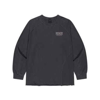 【新品預購】Core Back Logo 水洗復古風長袖上衣 深灰色