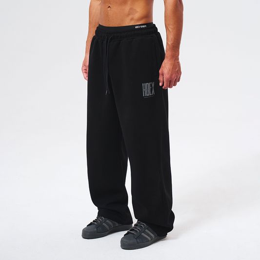 【新品預購】Crack Printed 直筒運動長褲 黑色