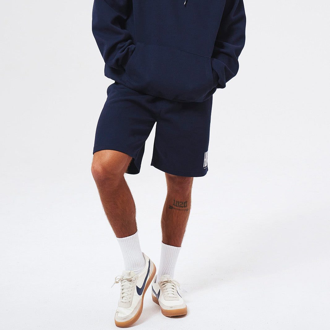 【新品預購】Crack Printed Sweat 運動短褲 深藍色