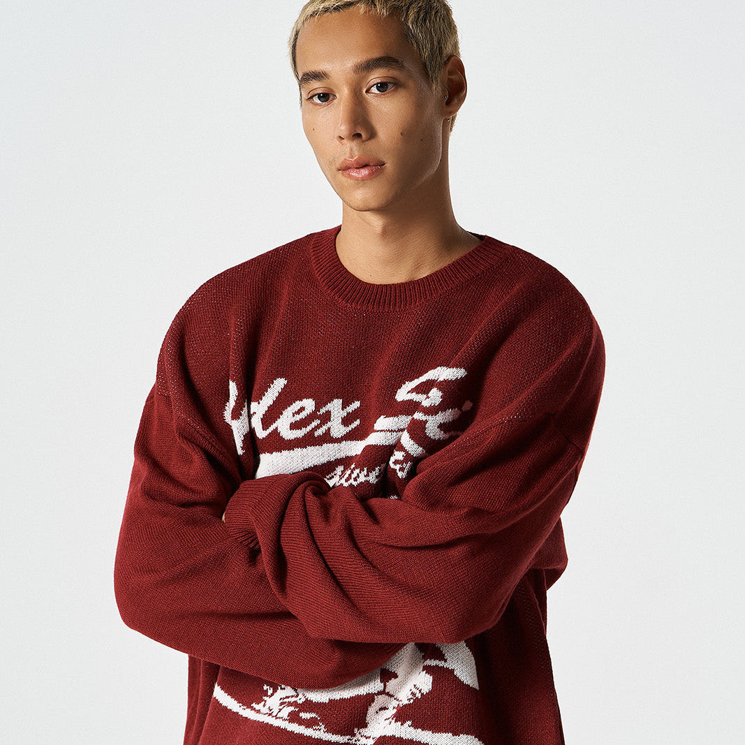 【早鳥優惠】Over Fit Ski  混羊毛針織毛衣 櫻桃紅(男女同款)