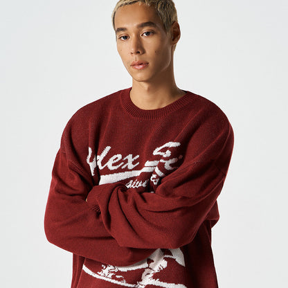 【早鳥優惠】Over Fit Ski  混羊毛針織毛衣 櫻桃紅(男女同款)