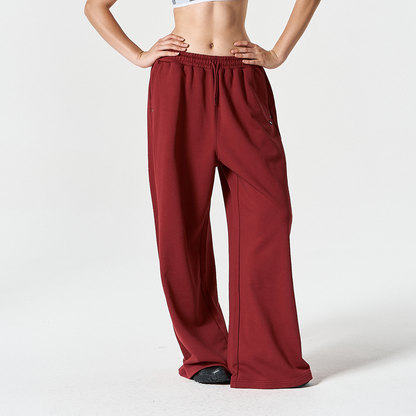 【早鳥優惠】Curve Rivet 寬鬆運動長褲 櫻桃紅(男女同款)