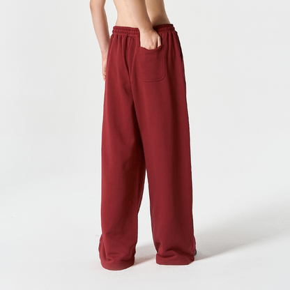 【早鳥優惠】Curve Rivet 寬鬆運動長褲 櫻桃紅(男女同款)