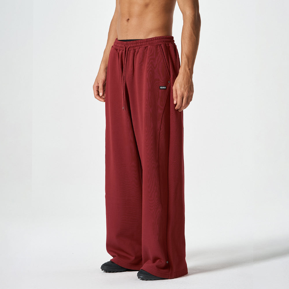 【早鳥優惠】Curve Rivet 寬鬆運動長褲 櫻桃紅(男女同款)