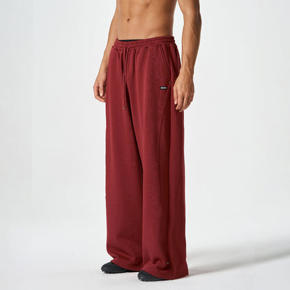 【早鳥優惠】Curve Rivet 寬鬆運動長褲 櫻桃紅(男女同款)