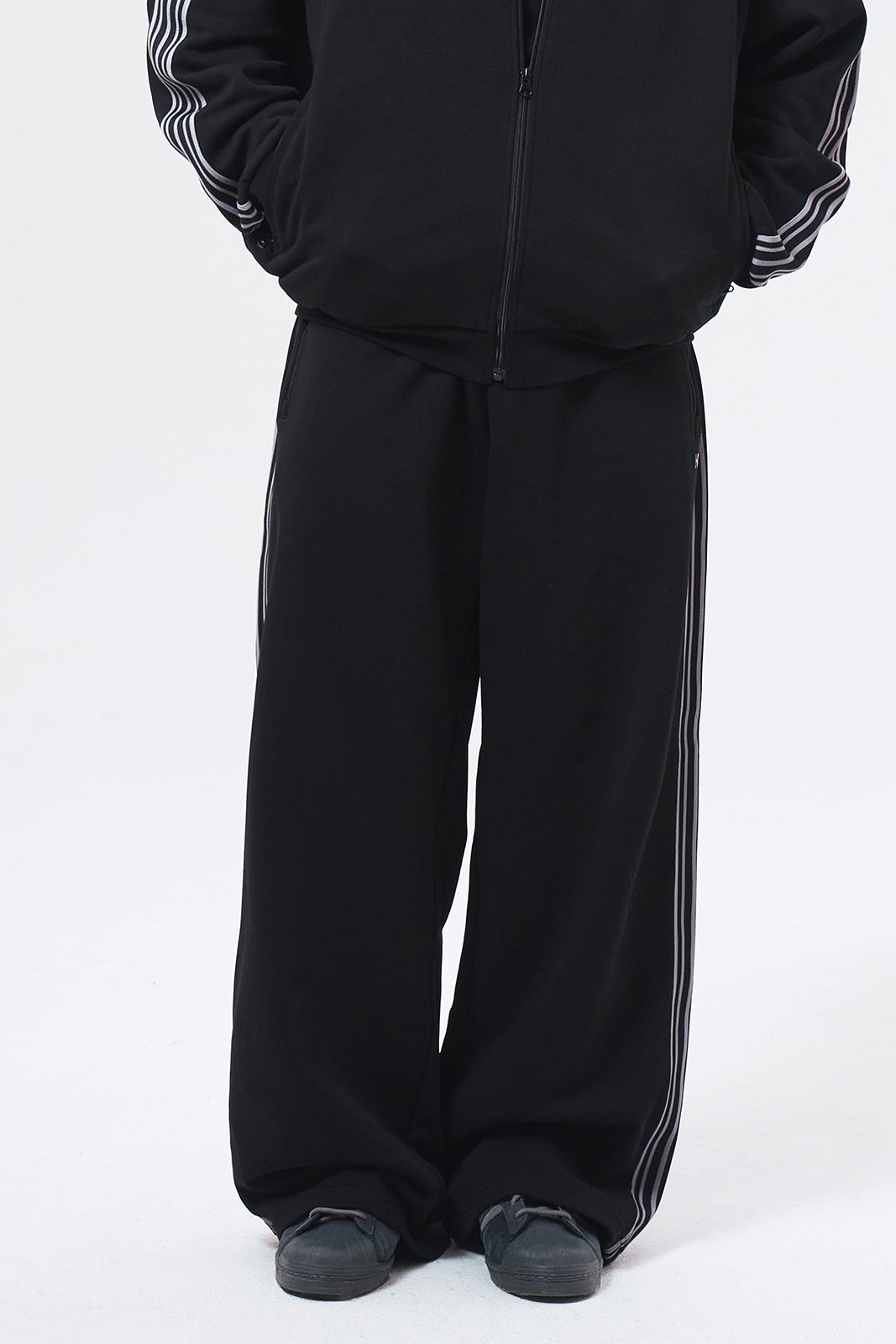 HDEX Main Logo 寬鬆直筒長褲 黑色(男女同款)