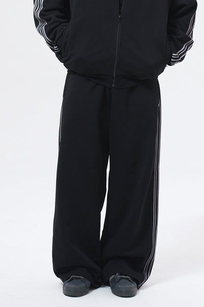 HDEX Main Logo 寬鬆直筒長褲 黑色(男女同款)