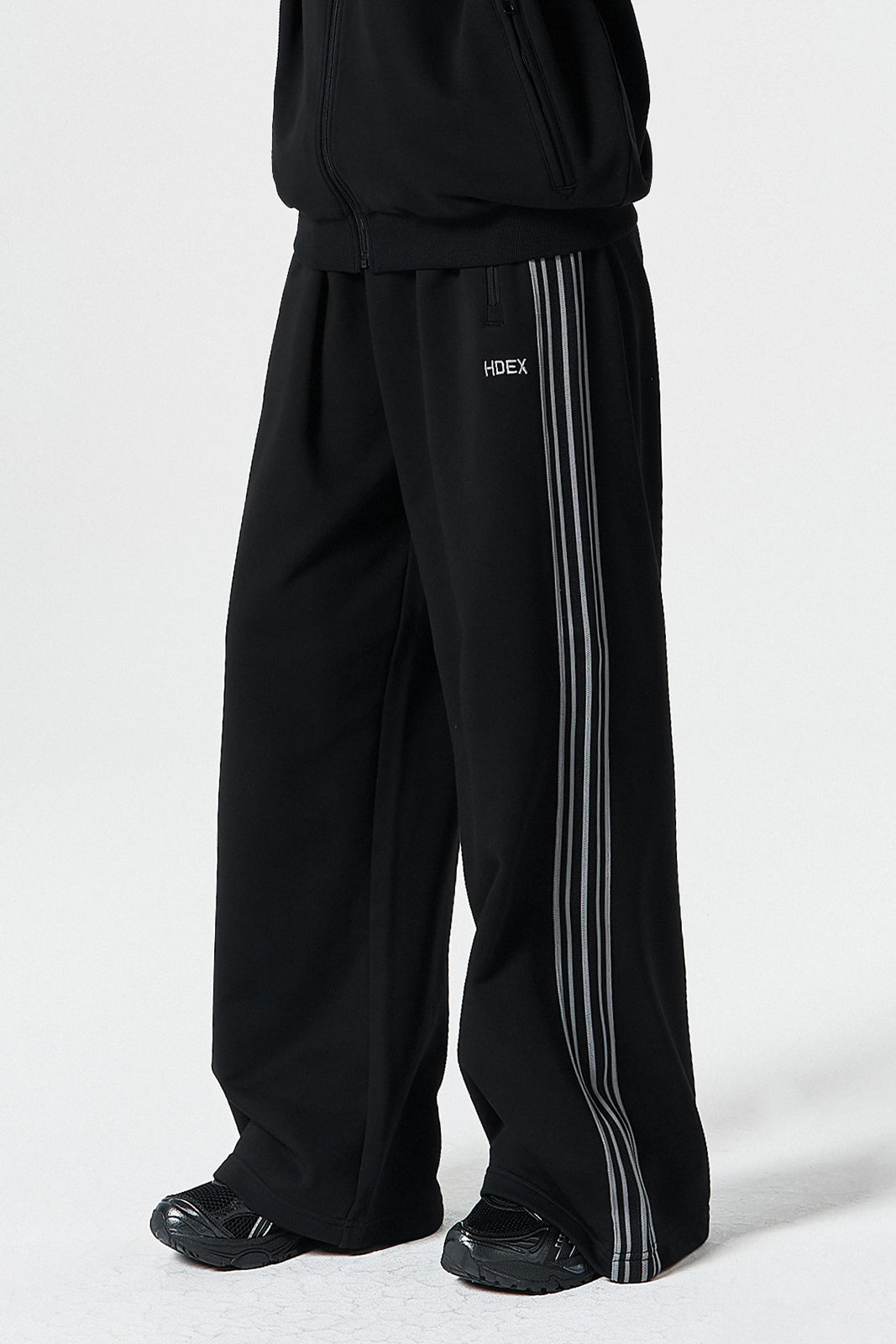 HDEX Main Logo 寬鬆直筒長褲 黑色(男女同款)