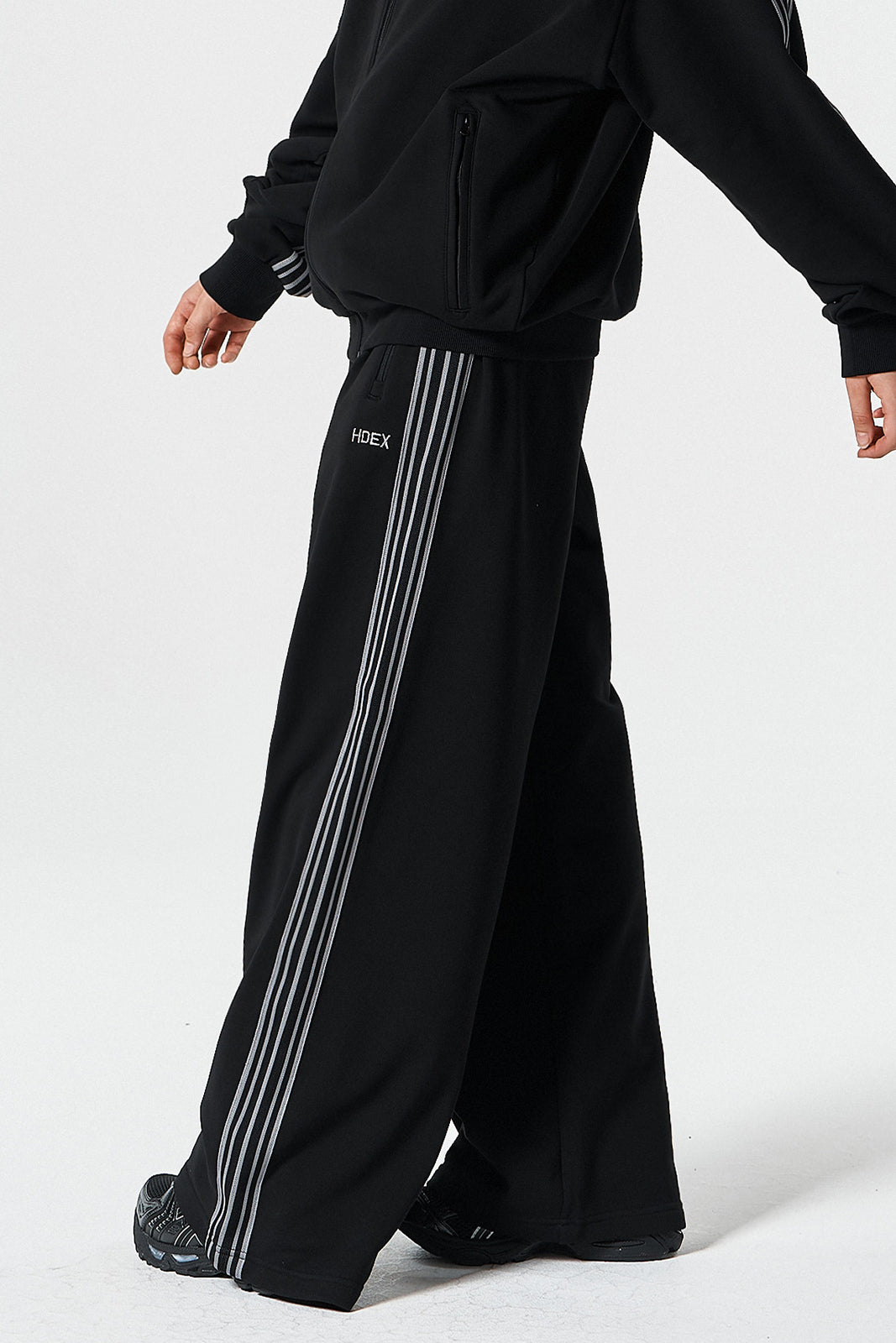 HDEX Main Logo 寬鬆直筒長褲 黑色(男女同款)